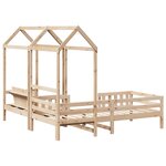 vidaXL Ensemble de lit et de banc avec toit 90x200 cm bois pin massif