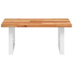 vidaXL Étagère de vasque murale acier et bois massif d'acacia