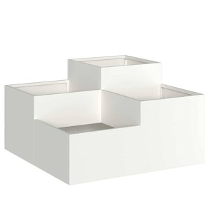 vidaXL Cache-pot de jardin Blanc 80 x 80 x 48 cm Acier