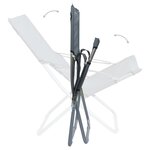vidaXL Chaises pliables de plage lot de 2 Tissu Gris