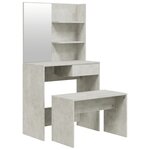 vidaXL Ensemble de coiffeuse Gris béton 74 5x40x141 cm
