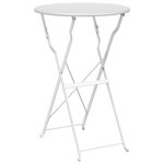 vidaXL Ensemble bistro pliant 3 Pièces Blanc Acier