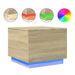 vidaXL Table basse avec lumières LED chêne sonoma 50x50x40 cm