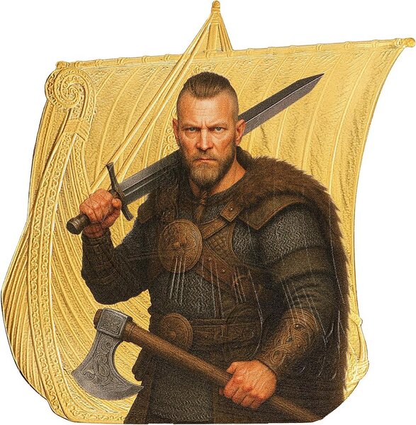 Pièce de monnaie en Argent 1 Dollar g 31.1 (1 oz) Millésime 2026 Sail with the Vikings RAGNAR LOTHBROK (PRÉCOMMANDE)