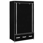 vidaXL Garde-robe Noir 87 x 49 x 159 cm Tissu