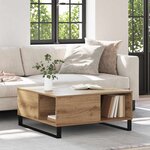 vidaXL Table basse chêne artisanal 80 x 80 x 36 5 cm Bois d'ingénierie