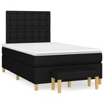 vidaXL Sommier à lattes de lit avec matelas noir 120x190 cm tissu