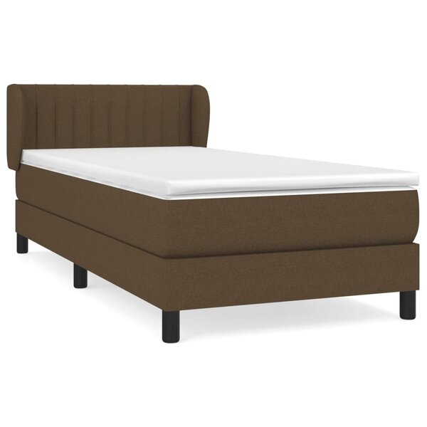 vidaXL Sommier à lattes de lit avec matelas Marron foncé 90x200 cm