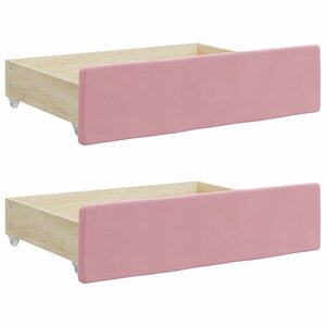 vidaXL Tiroirs de lit 2 Pièces rose bois d'ingénierie et velours