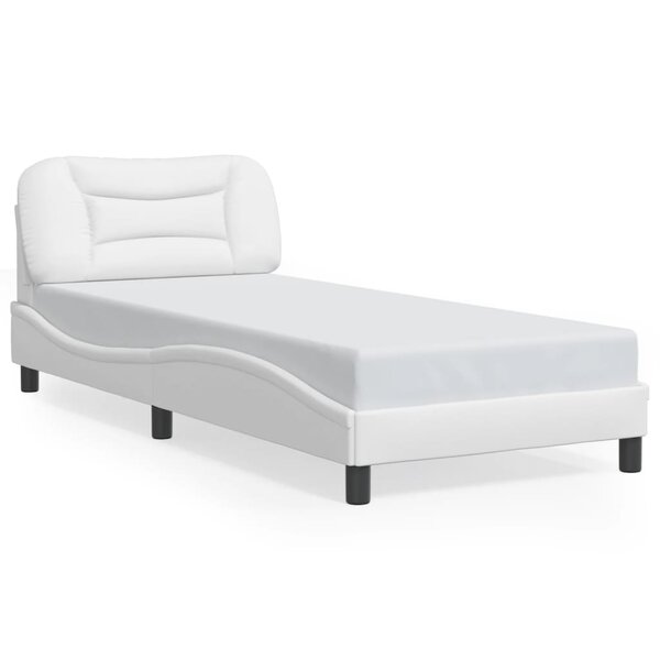 vidaXL Cadre de lit sans matelas Hvar blanc 90x200 cm similicuir