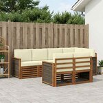 vidaXL Ensemble de canapé d'angle avec coussin 6 Pièces Naturel et Crème