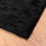 vidaXL Tapis en Peau de Mouton Synthétique Noir 200 x 280 cm Polyester