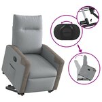 vidaXL Fauteuil inclinable électrique gris clair tissu