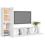 vidaXL Ensemble de meubles TV 4 Pièces Blanc Bois d'ingénierie