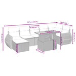 vidaXL Salon de jardin 8 Pièces avec coussins gris résine tressée