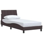 vidaXL Cadre de lit sans matelas Hanko marron foncé 90x200 cm tissu