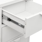 vidaXL Buffet Blanc 75x35x70 cm Acier et verre trempé