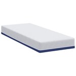 vidaXL Matelas Blanc et Bleu 80 x 200 cm Mousse à mémoire de gel