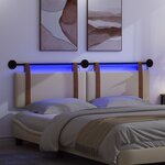 vidaXL Tête de lit suspendue Avec lumière LED Crème PU antique