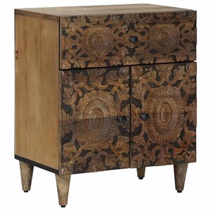 vidaXL Armoire de lit Marron 50 x 33 x 60 cm Bois de mangue massif