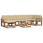 vidaXL Ensemble de canapés d'extérieur 8 Pièces Naturel et Beige