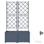 Jardinières vidaXL avec système d'irrigation 2 Pièces Gris