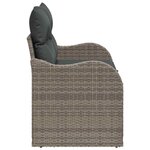vidaXL Canapé de jardin avec coussin Gris 121 x 62 x 69cm polyrotin