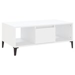vidaXL Table basse Blanc 90x50x36 5 cm Bois d'ingénierie
