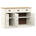 vidaXL Buffet avec tiroirs VIGO 113x40x75 cm blanc bois massif de pin