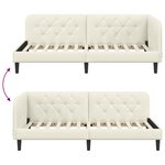 vidaXL Cadre de lit d'angle Crème 100 x 200 cm Velours