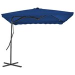 vidaXL Parasol d'extérieur avec mât en acier Bleu 250x250x230 cm