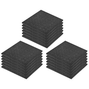 vidaXL Carreaux de protection antichoc 18Pièces Caoutchouc 50x50x3cm Noir