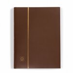 Classeur Leder cuir véritable 64 pages noires pour timbres. Couleur - Marron