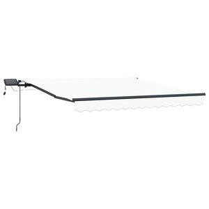vidaXL Auvent Rétractable Blanc 350 x 250 cm tissu