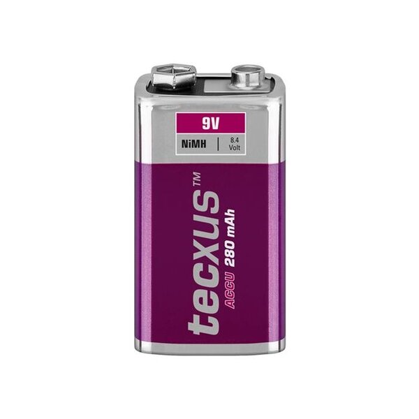 Pile rechargeable NiMh 9V 280mAh TECXUS