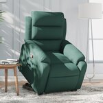 vidaXL Fauteuil inclinable Vert foncé Velours