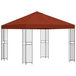 vidaXL Pavillon 3 x 3 m Terre cuite Polyester et Acier 190 gsm
