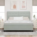 vidaXL Lit à ressorts avec matelas Gris clair 180 x 200 cm Velours