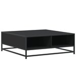 vidaXL Table basse noir 80x80x30 cm bois d'ingénierie et métal