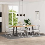 vidaXL Chaise pliante 8 pc Simili cuir Blanc et Gris 48 x 43 5 x 81 cm