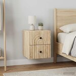 vidaXL Cabinet de chevet mural 2 Pièces Chêne Sonoma 33 x 34 5 x 40 cm