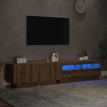 vidaXL Meuble TV avec lumières LED chêne artisanal bois d'ingénierie