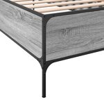vidaXL Cadre de lit sonoma gris 90x200 cm bois d'ingénierie et métal