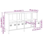 vidaXL Buffet anthracite 135x39x73 5 cm acier laminé à froid