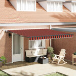 vidaXL Auvent Rétractable avec orange et marron 400 × 350 cm tissu