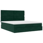 VidaXL Cadre de lit ottoman avec matelas vert foncé 180x200cm velours