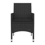 vidaXL Mobilier à dîner de jardin coussins 3 Pièces Résine tressée Verre