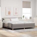 vidaXL Lit à ressorts avec matelas Taupe 200 x 200 cm tissu