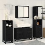 vidaXL Ensemble de mobilier de salle de bain 3 Pièces Chêne noir