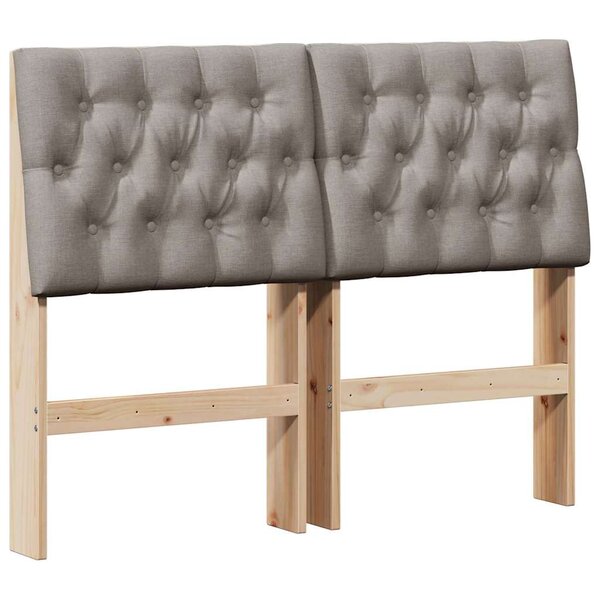 vidaXL Tête de lit capitonnée Taupe 120 cm Pin massif
